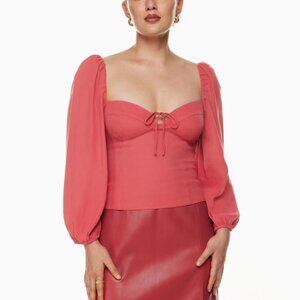 Aritzia WILFRED Red Novella Crop Top S